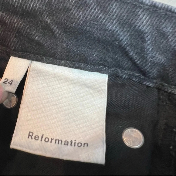 NWOT Reformation Harley Studded High Rise Slim Jeans Pacific Black Denim 24 - Picture 8 of 12